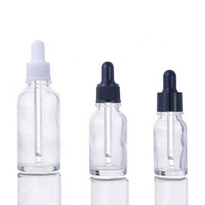 Custom Glass Bottle Clear Glass Dropper Bottle CBD Oil Glass Bottle For Cosmetic Packaging
