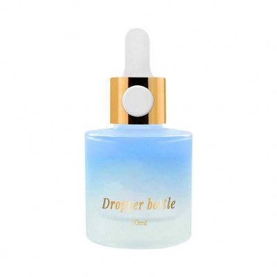 Custom 30ml Cosmetic Serum Glass Push Button Dropper Bottle 30ml CBD Cuticle Essential Oil Serum Bottle With Push Button Dropper