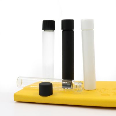 Wholesale Custom 22mm Matte Black Glass Bottle Tubes With Cr Cap