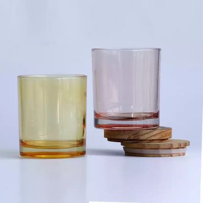 15oz gold glass candle jar rose gold candle holder custom color large candle container