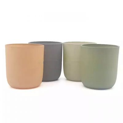 Matte frosted 10oz empty glass tumbler candle jars candle holder with wooden lid grey green blue pink wholesale