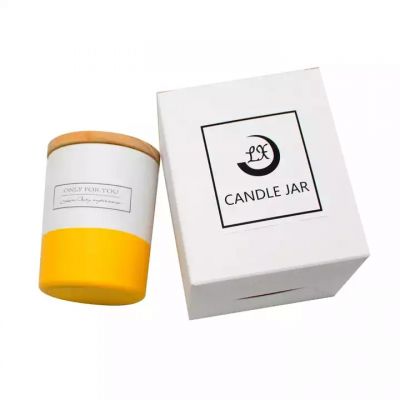 empty glass candle jar with lid and gift box 12oz matte private label for candle making