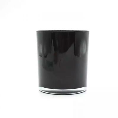 Wholesale 16 oz candle jars Unique Nordic style Empty Matte Black Clear Glass Candle Jar with Wooden Lids