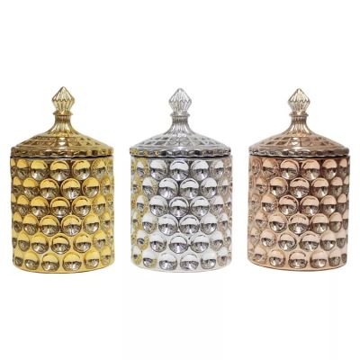 electroplated gold,sliver, rose gold decorative candle glass jar