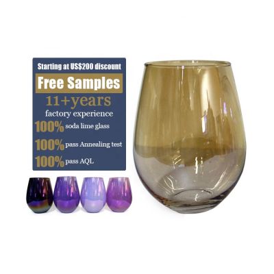 gold mouthegg shape blown glass candle jar custom glossy aurora