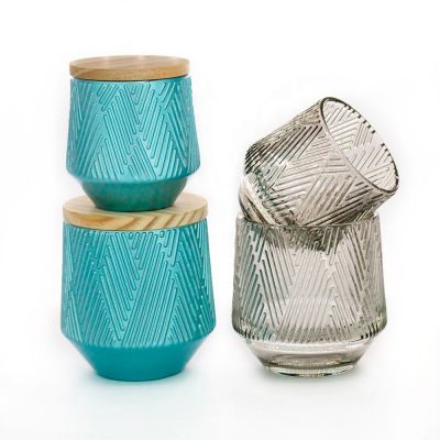  jar soy wax private label luxury scented candle fluted ribbed surface new style