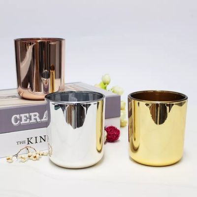 luxury gold, rose gold glass candle vessel candle container empty