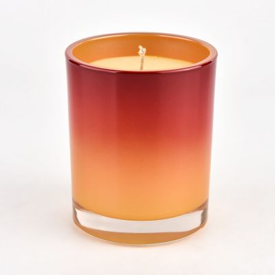 Wholesale luxury different color outside the glass candle holder for home decoration