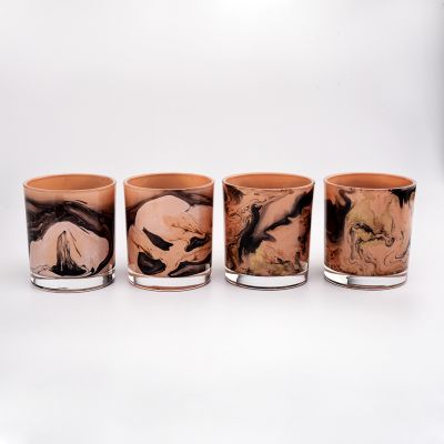 Newly design 2oz-20oz luxury effect glass candle for wholesale
