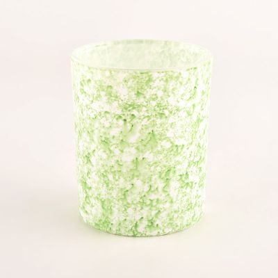 fancy color glass candle jar 300ml custom empty candle vessel
