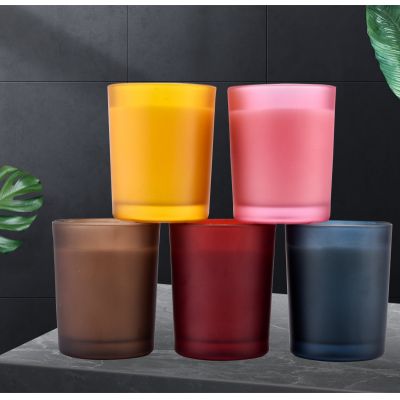 300ml frosted candle jars with custom colors