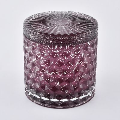 popular custom design glass candle jar with lid for wedding
