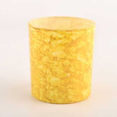 Yellow Glass Candle Container Empty Candle Jars Wholesale