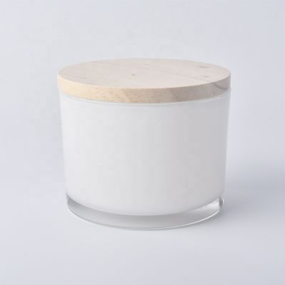 2 wicks glass candle jars with wooden lids for wholesale