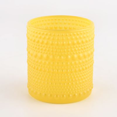 8oz round Glass Candle Jar with embossed dot