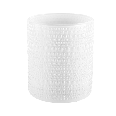 white round dot design Glass candle jars for making candles