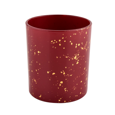 Red glass jar candle vessel for gift in bulk