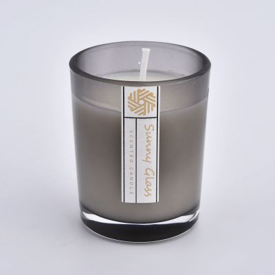 Quite popular 80ml spray smoke color glass candle jar in bulk