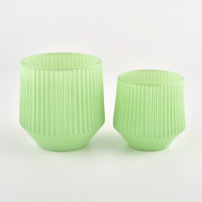 600ml customized color vertical glass candle jar for supplier