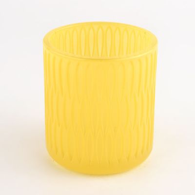 round emboss logo glass candle vessel with home decor