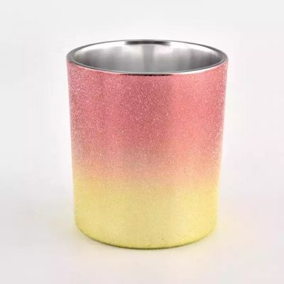 luxury ombre style color glass candle holder