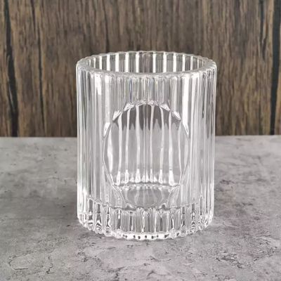 custom stripe glass candle jar soy wax for candle making