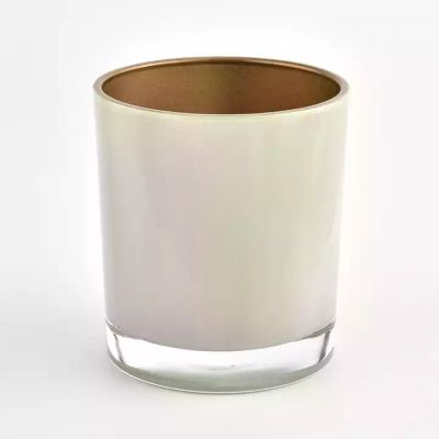 poplar inner white glass candle jar with wedding
