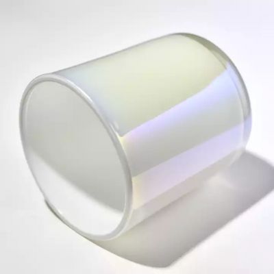 500ml Holographic candle holder iridescent candle jar round bottom glass