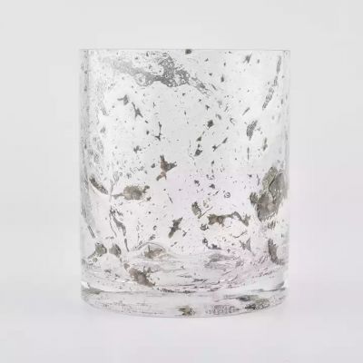 20 oz transparent scented glass jars for candles with art design