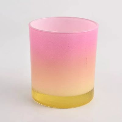 ombre colored glass candle jars for home decoration