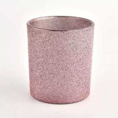 rose gold electroplated glass candle jars for home decoration