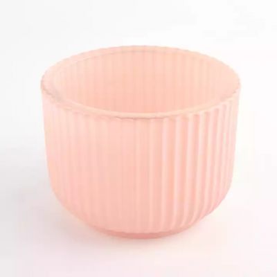 fancy stripe empty glass vessels for candles supplier