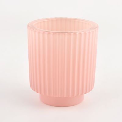 150ml vertical stripe glass candle jar for supplier in bulk