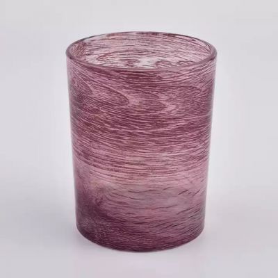 Newly design 300ml red&rose color effect cylinder glass candle holder for supplier