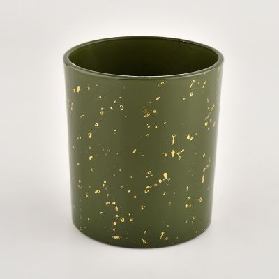 300ml dark green cylinder glass candle jar for supplier
