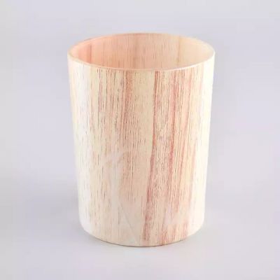 Luxury 8oz 10oz orange line effect cylinder glass candle jar for wedding