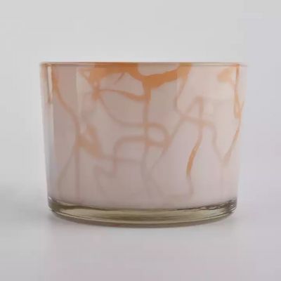 Supplier 14OZ orange cylinder glass candle holder