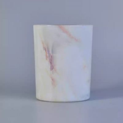 Luxury Custom Cylinder White glass jars for candles