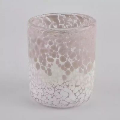 Custom Cylinder Empty Art Glass Jars for Candles