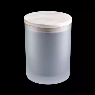 6oz 8oz 10oz 12oz Frosted Glass Jar With Wooden Lids Wholesale