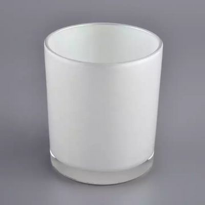 luxury iridescent white glass candle jars 7 oz 8 oz pot de bougie