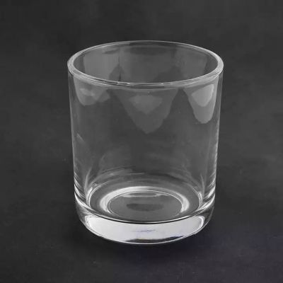 transparent glass container for home decor, 11 oz glass vessel with curved bottom