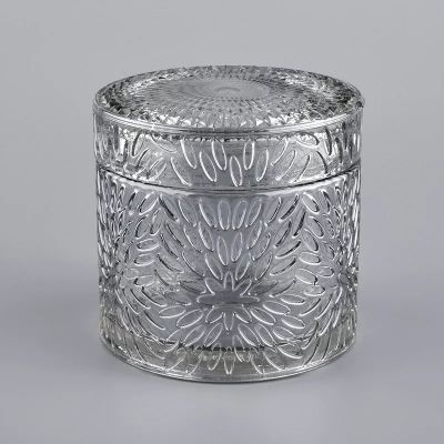luxury color glass candle jar with glass lid