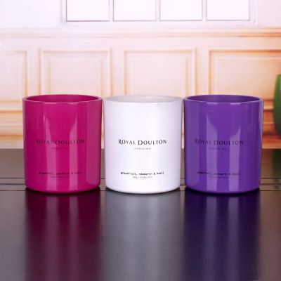high quality 500ml cylinder candle glass jar with lid
