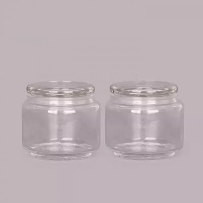 empty candle glass jar glass lids 10oz