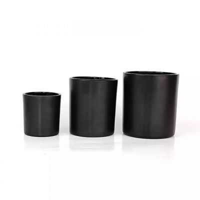 4oz 12oz 18oz matte black large glass candle container candle holder in bulk for candle making