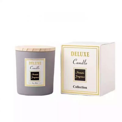Hot Sale Customized candle jars luxury packaging white Pink matt black Glass Candle Jar With Wooden Lid for Candle Making