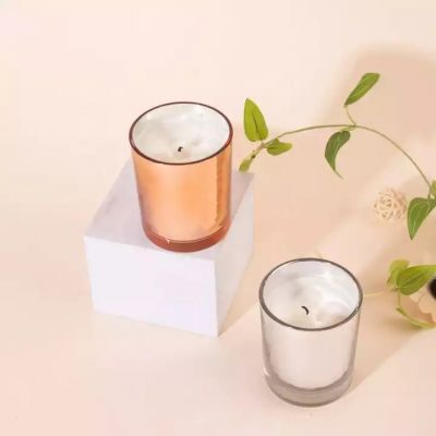 Factory Directly Supplies 4oz 8oz 10oz gold Glass Candle Jar Valentine's Day Atmosphere Candle Cup Glass Containers For Candles