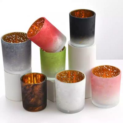 Luxury electroplating star scented candle jar with custom cover