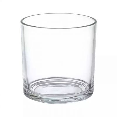 Fancy Glossy Wide Mouth Christmas Candle Container Cups Glass Candle Jars with Wooden Bamboo Lid